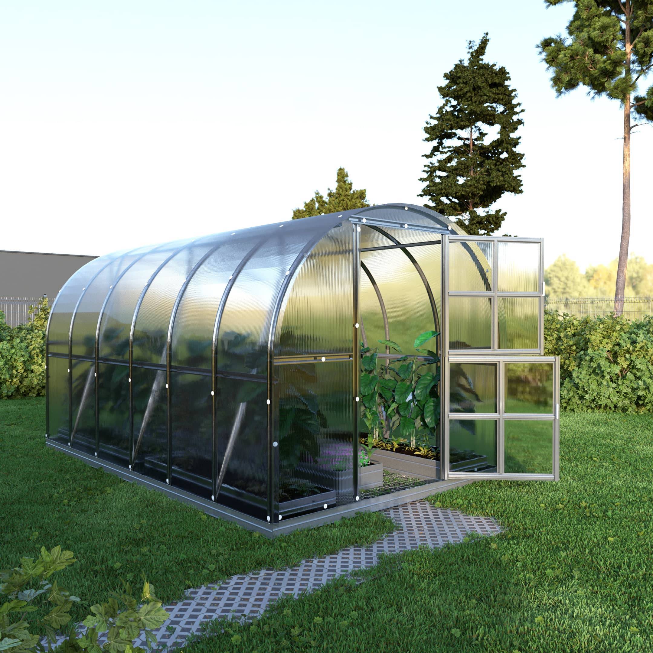 Serre de jardin KLASIKA ARCH EXTRA 3 x 4 m (12 m²), 4 mm avec revêtement en polycarbonate - Image 1