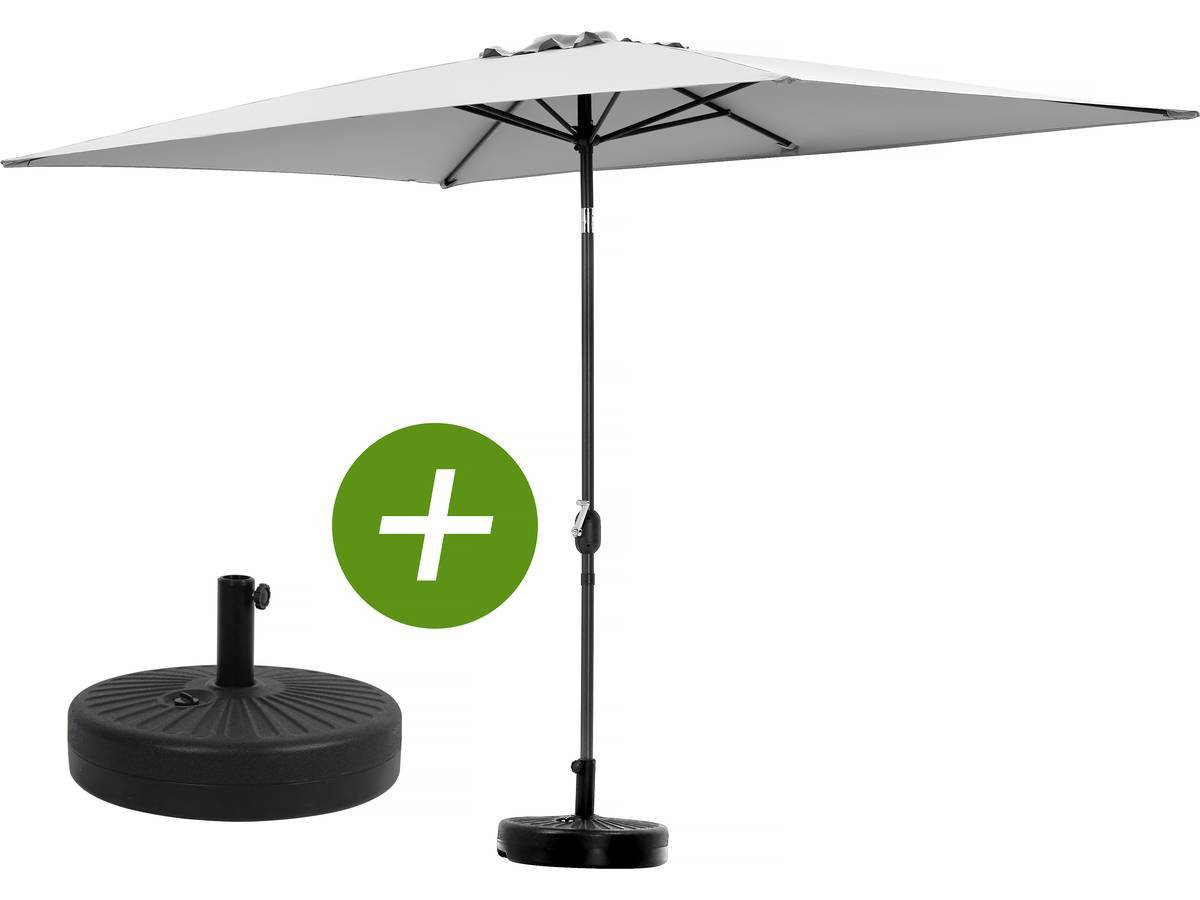 Parasol Jardin "sol 2" - Rectangle - 2 X 3 M - Gris + Dalles à Lester Incluses -habitat Et Jardin - Image 1