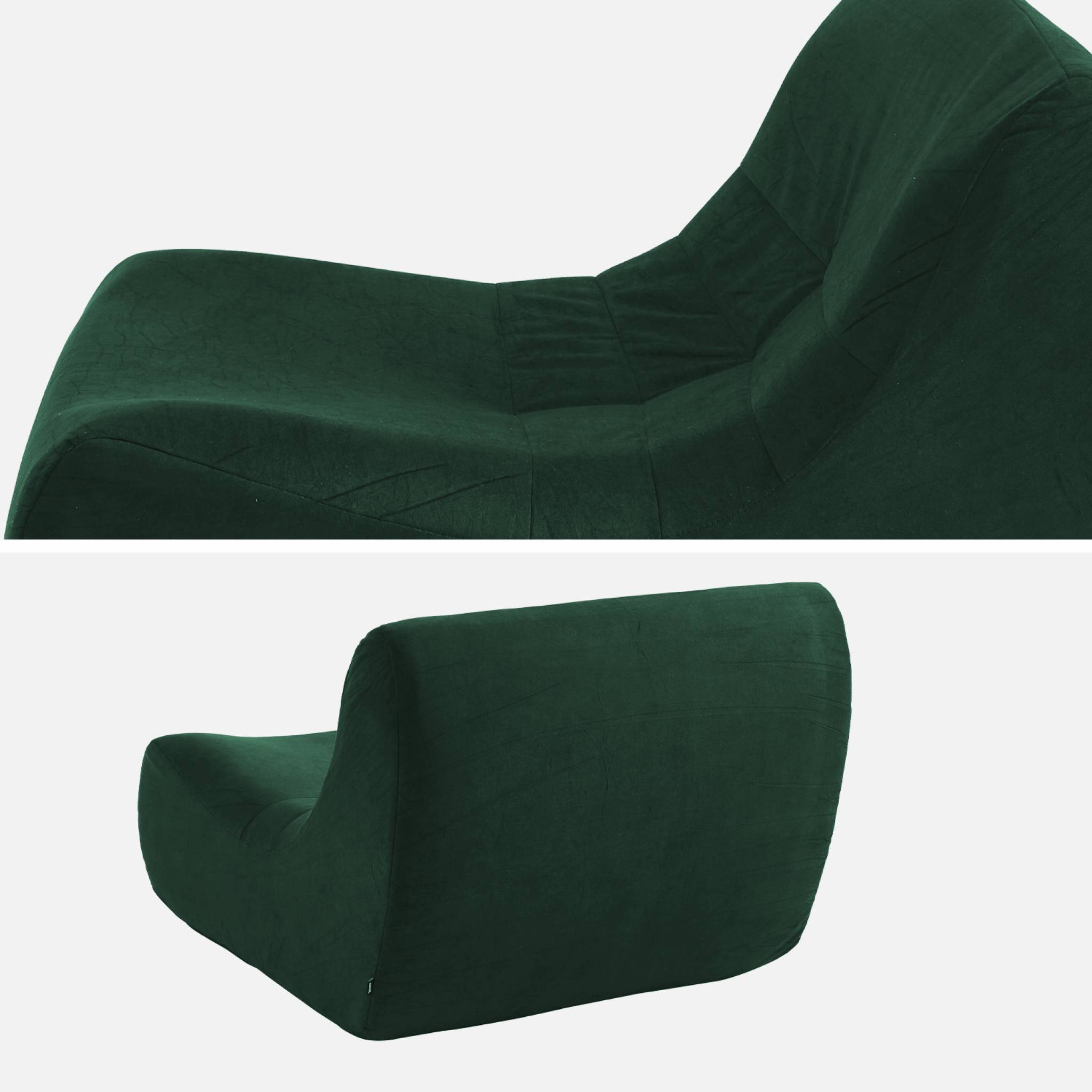 sweeek - Fauteuil chauffeuse en velours style contemporain 1 place vert | sweeek - Image 4