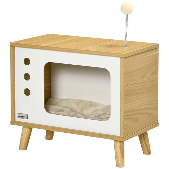 Niche chat table d'appoint design télévision intérieur coussin 50x28x43 cm chêne - ComfortXL Outdoor Living - Image 2