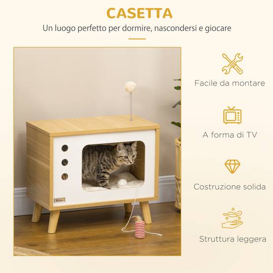 Niche chat table d'appoint design télévision intérieur coussin 50x28x43 cm chêne - ComfortXL Outdoor Living - Image 9