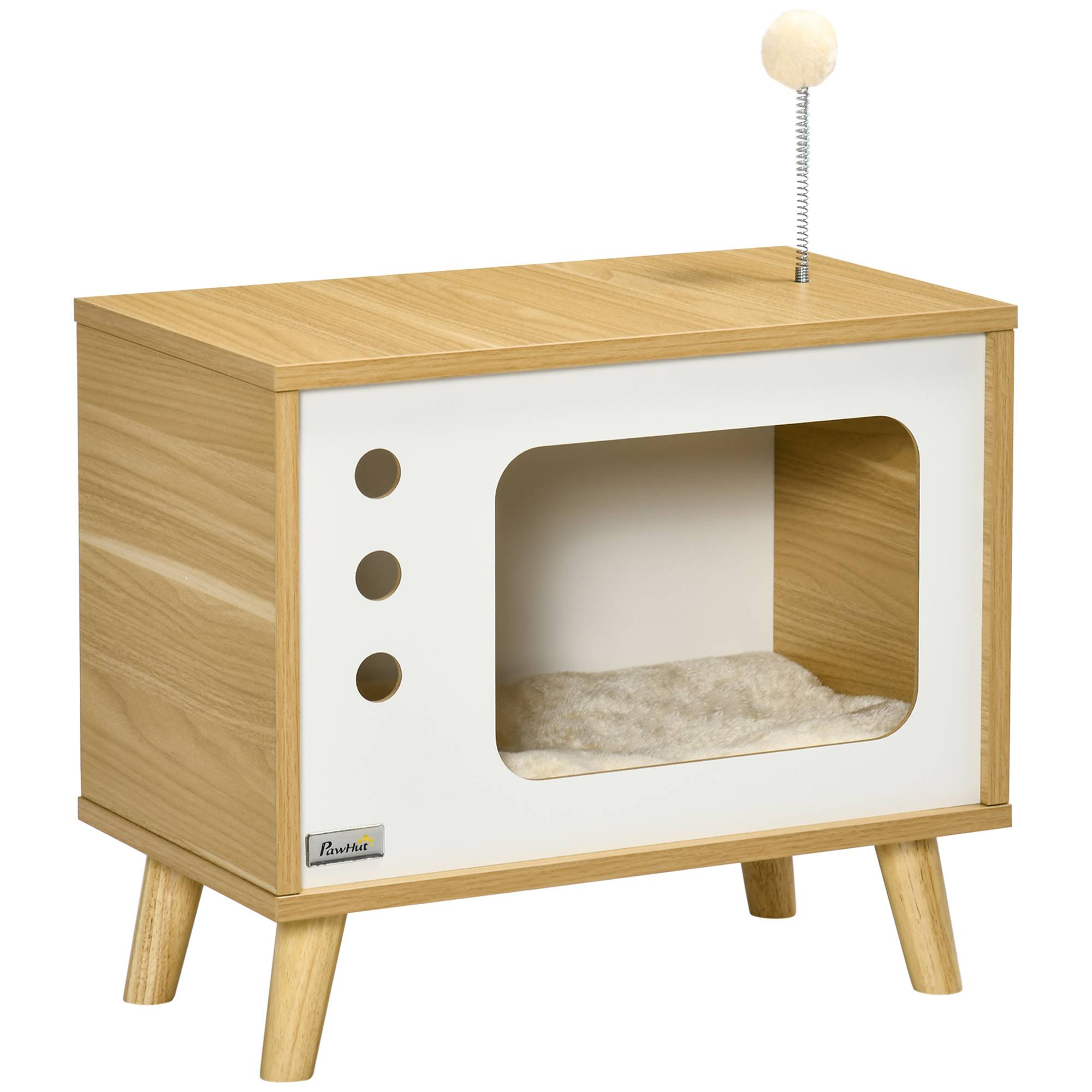 Niche chat table d'appoint design télévision intérieur coussin 50x28x43 cm chêne - ComfortXL Outdoor Living - Image 1