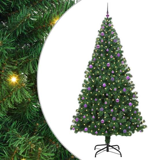 Sapin de Noël | Arbre de Noël artificiel Vert 240 cm PVC, Acier et Plastique Maison Chic - Image 1