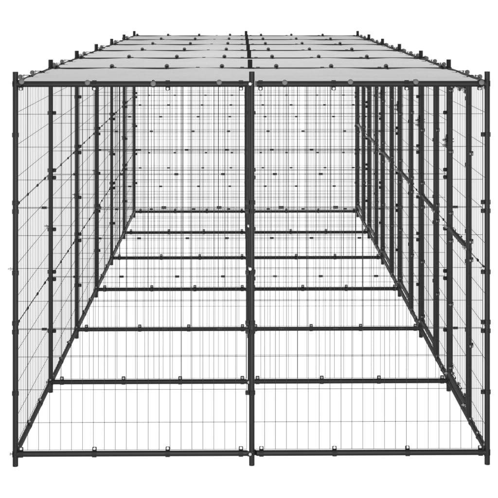 Helloshop26 - Chenil extérieur cage enclos parc animaux chien extérieur acier avec toit 14,52 m² - Image 4