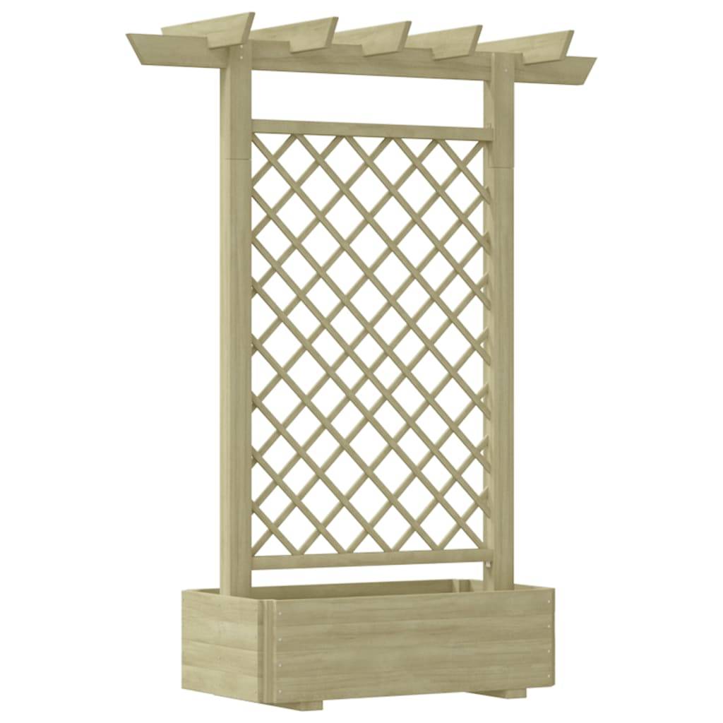 Jardinière Pergola Treillis Bois Pin Imprégné Terrasse 162cm - ComfortXL Outdoor Living - Image 1
