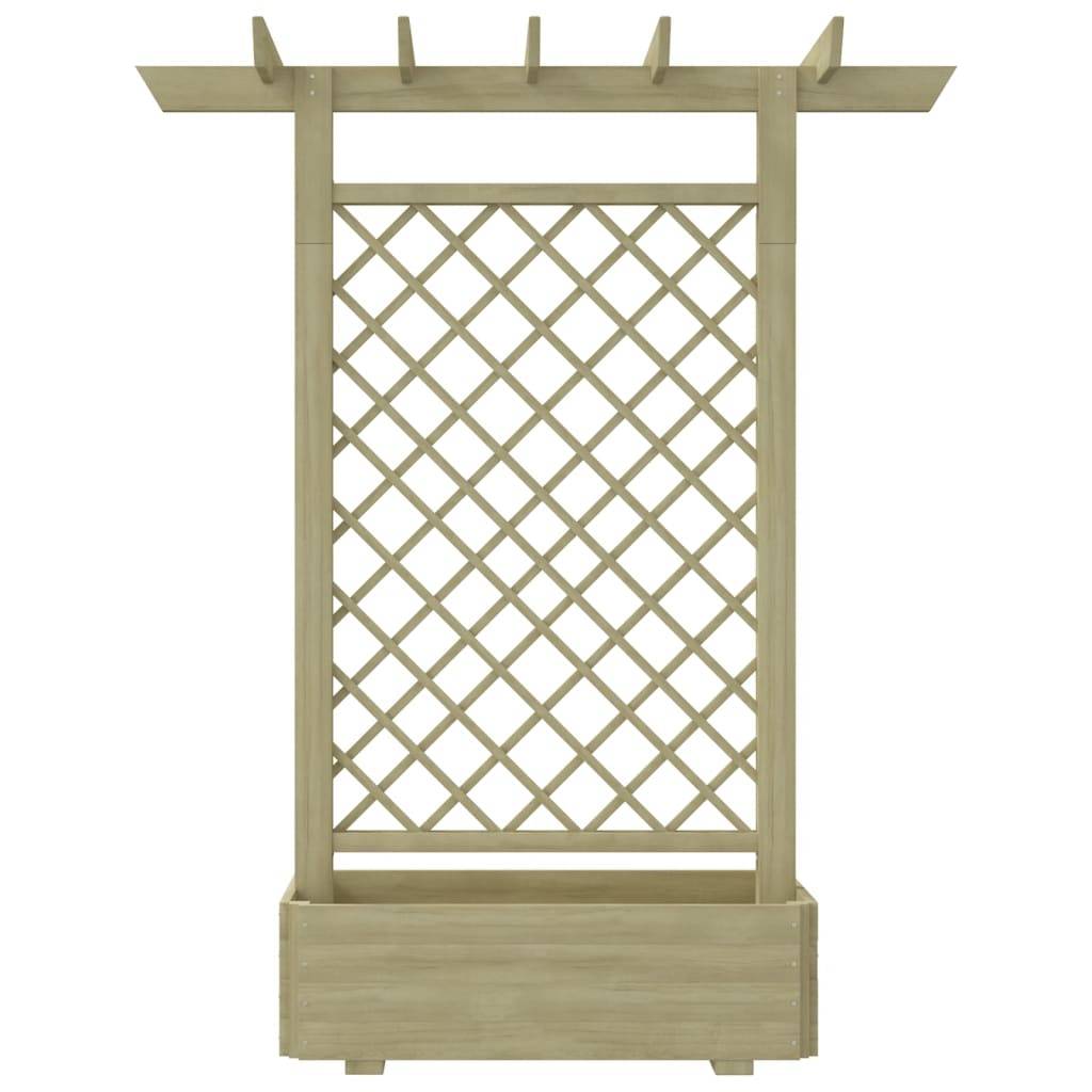Jardinière Pergola Treillis Bois Pin Imprégné Terrasse 162cm - ComfortXL Outdoor Living - Image 2