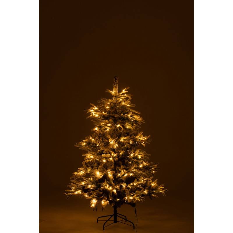 Sapin de Noël artificiel vert enneigé avec 270 LED H.180 cm - J-Line - Image 2