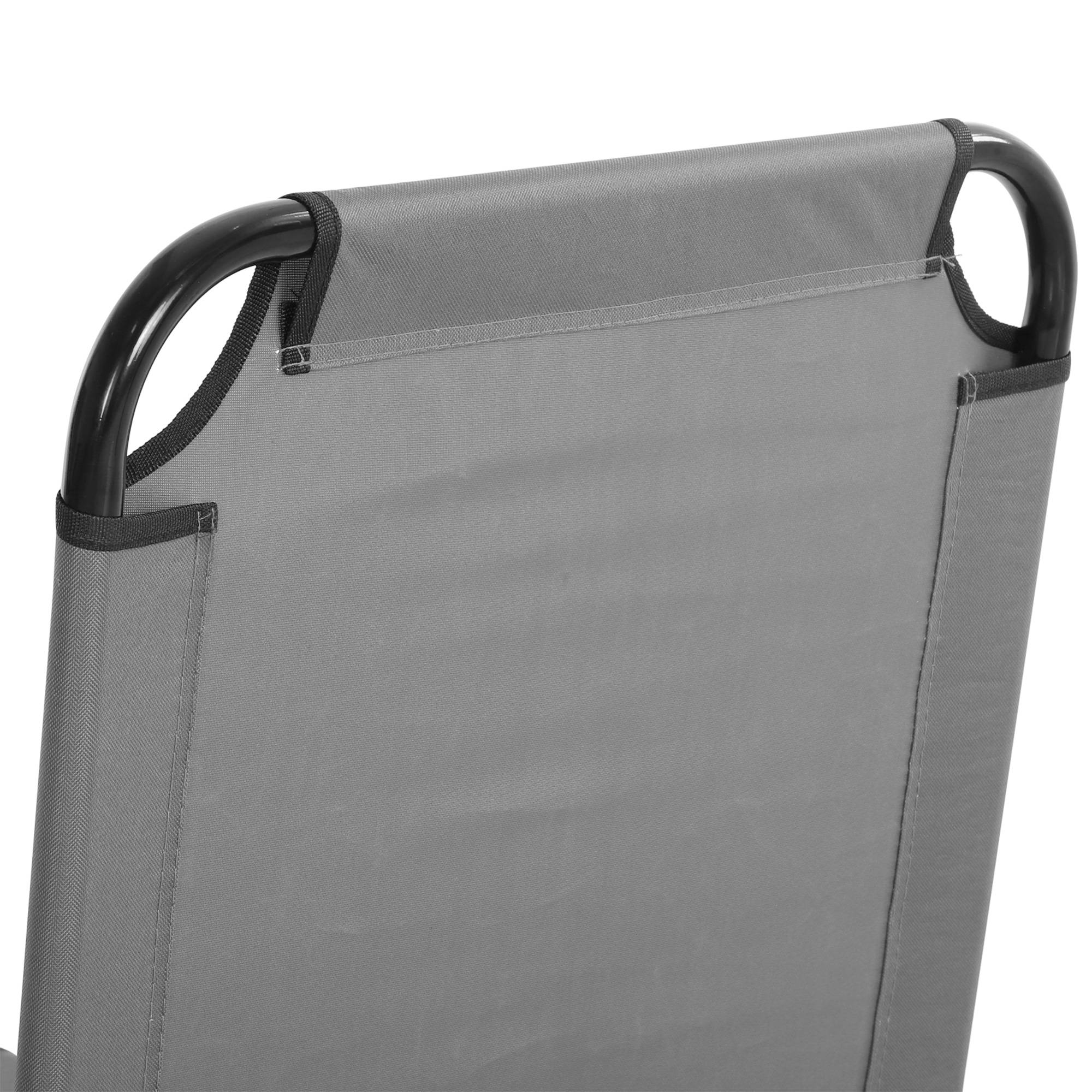 Transat inclinable pliable avec 5 positions réglables pour jardin, charge maximale 120 kg, 188 x 56 x 28 cm, gris - Image 9