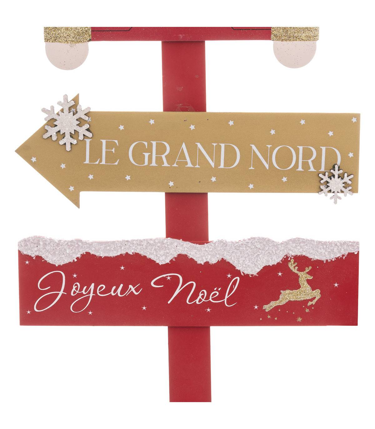 Fééric Lights & Christmas - Déco de Noël Pancarte en bois avec Casse Noisette rouge et doré H 120 cm - Image 2