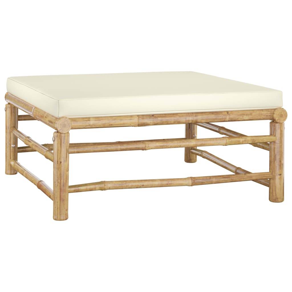 Vidaxl - Salon de jardin 5 pcs avec coussins blanc crème bambou vidaXL 3058191 - Image 8