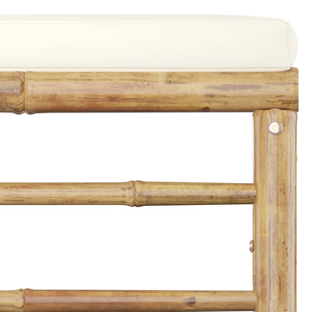 Vidaxl - Salon de jardin 5 pcs avec coussins blanc crème bambou vidaXL 3058191 - Image 6