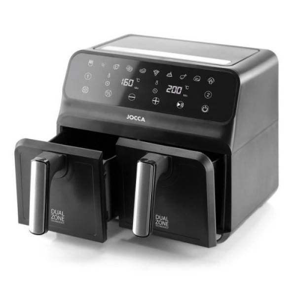 Friteuse Electrique  Sans Huile Double - JOCCA - 2097 - 4L + 4L - 38,5x39,5x31,5 cm - Image 1