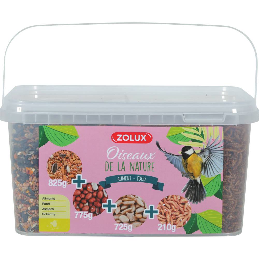 Zolux - zolux - Mix premium 4 variétés  graines et vers de farine, Seau de 2.5 kg pour oiseaux - Image 3