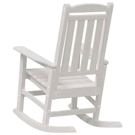 Fauteuil de jardin - Chaise Rocking chair Blanc 70 x 92 x 108 cm Plastique - Image 6