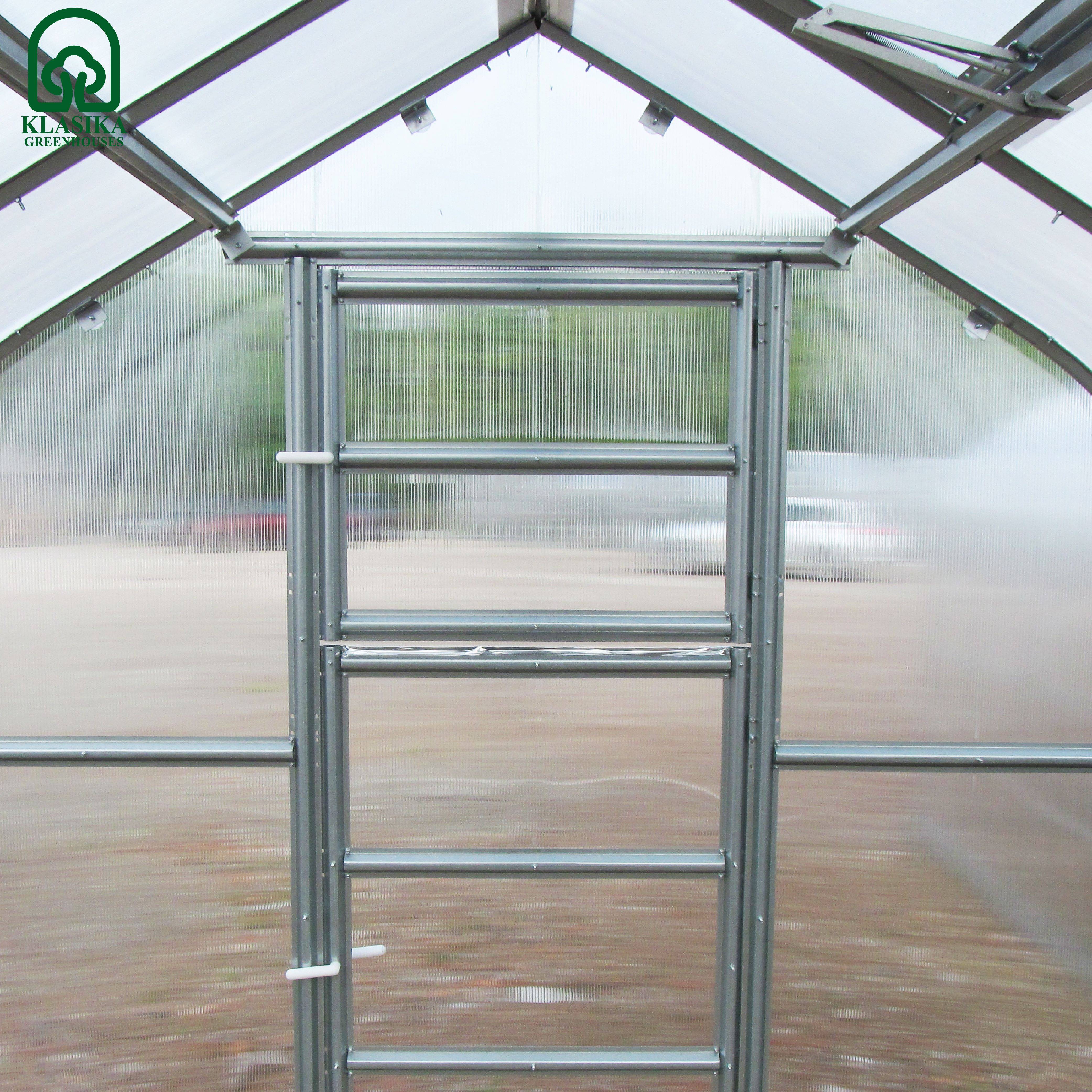 Serre KLASIKA Standard 30m2, 2,5m x 12m, 6 mm avec revêtement en polycarbonate (Avec 6 toits ouvrants automatiques) - Image 4