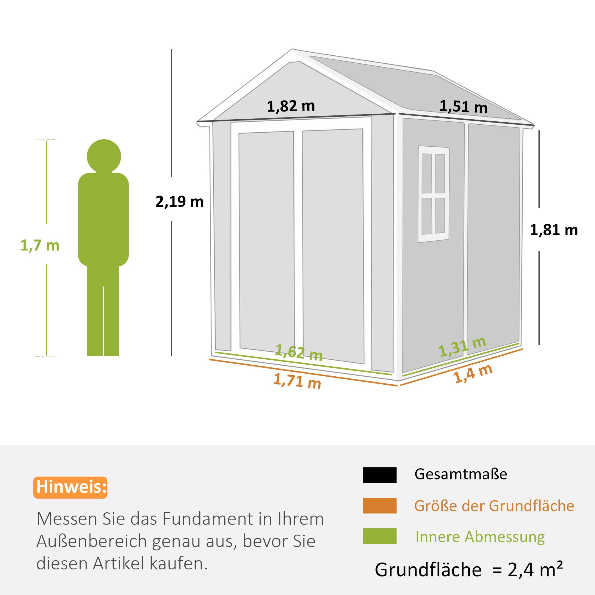 Abri de jardin plastique aspect bois avec plancher fenêtres ventilation portes verrouillables rangement gris - Image 5