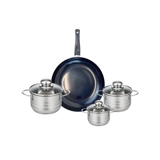 Ensemble de 1 Poêle de cuisson 28 cm et 3 faitouts 12, 14 et 16 cm Elo Prima Brillant - Image 1
