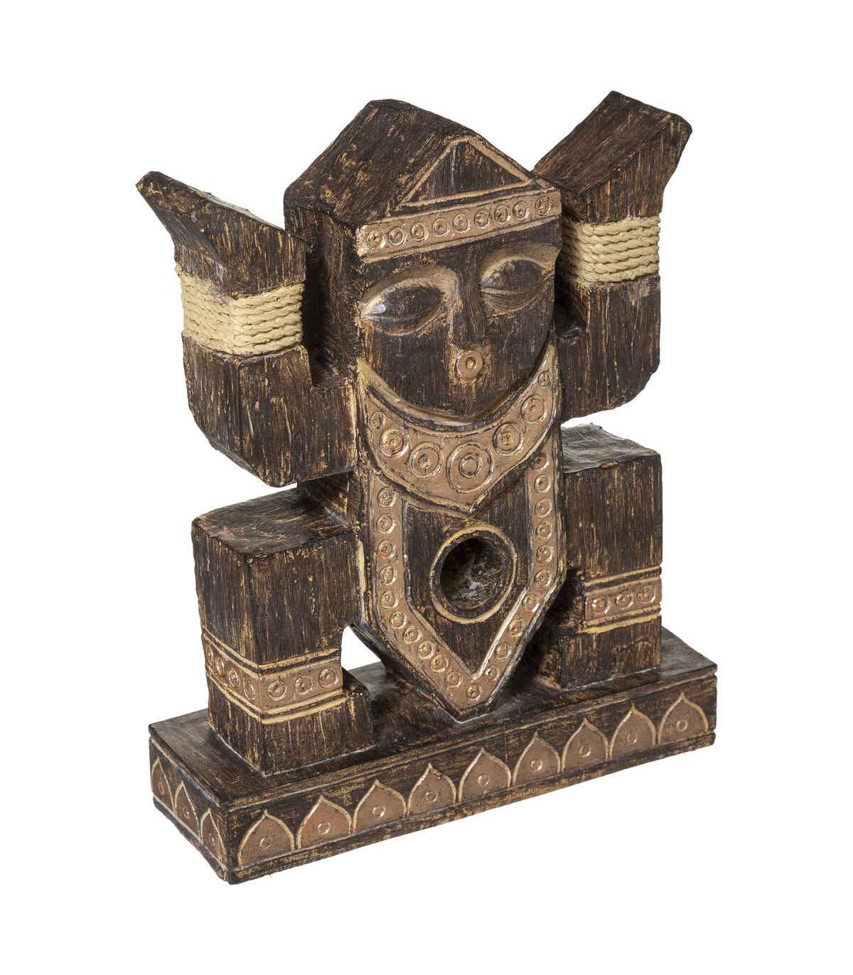Atmosphera - Objet décoratif Statuette Totem en Résine  H 24.5 cm