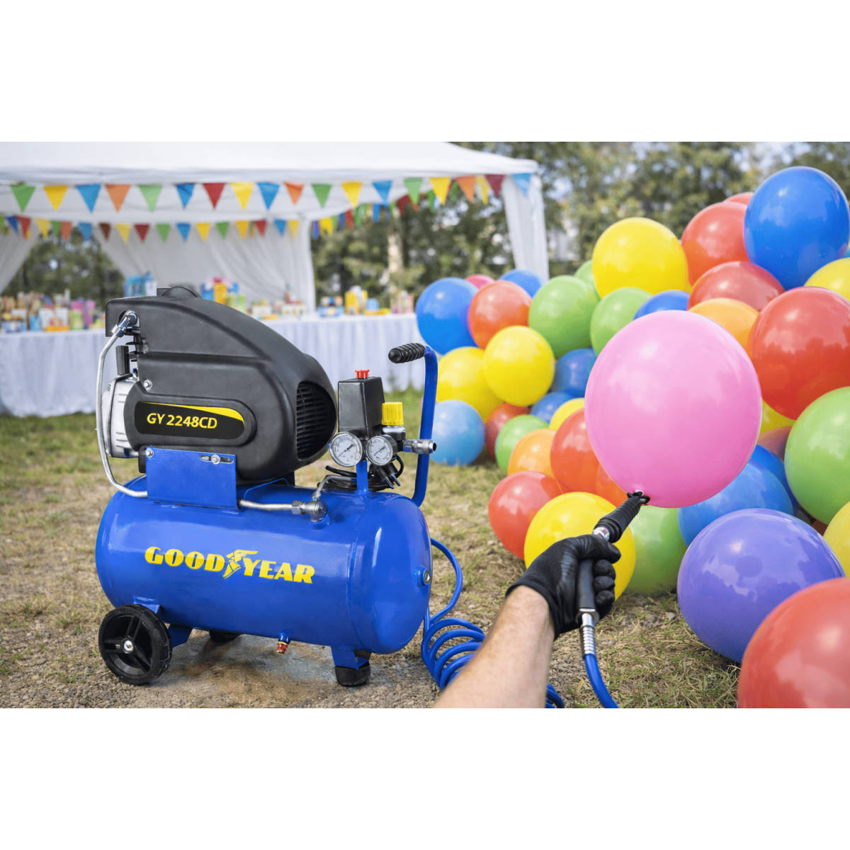 Compresseur d'air Silencieux 24 Litres 8 bar 2CV 1.5KW 115 PSI GOODYEAR - Image 5