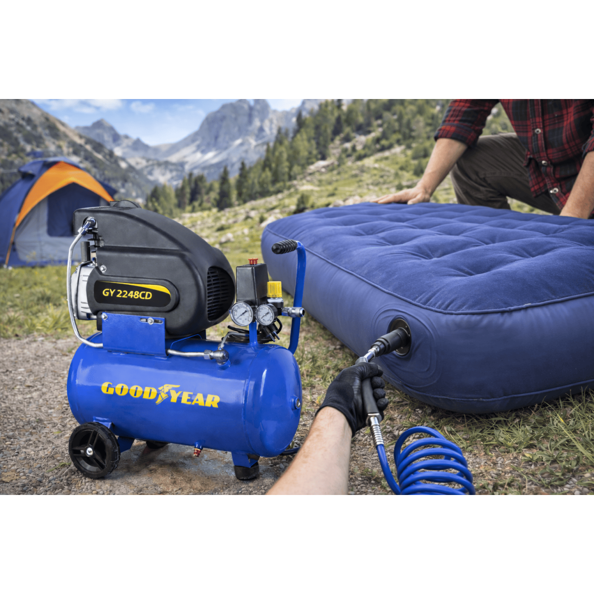 Compresseur d'air Silencieux 24 Litres 8 bar 2CV 1.5KW 115 PSI GOODYEAR - Image 2
