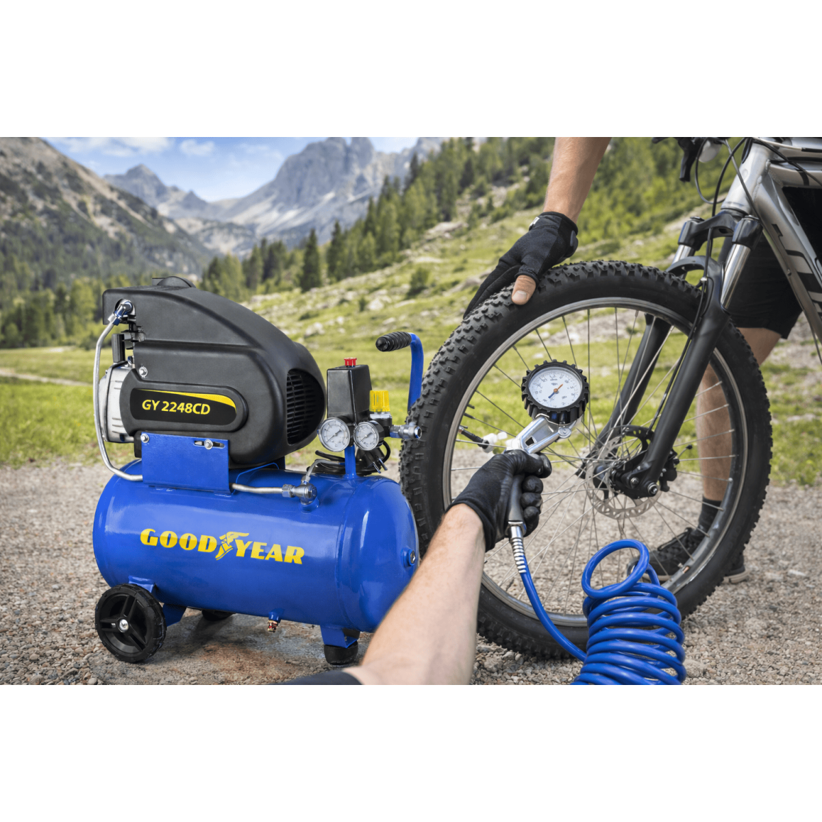Compresseur d'air Silencieux 24 Litres 8 bar 2CV 1.5KW 115 PSI GOODYEAR - Image 3