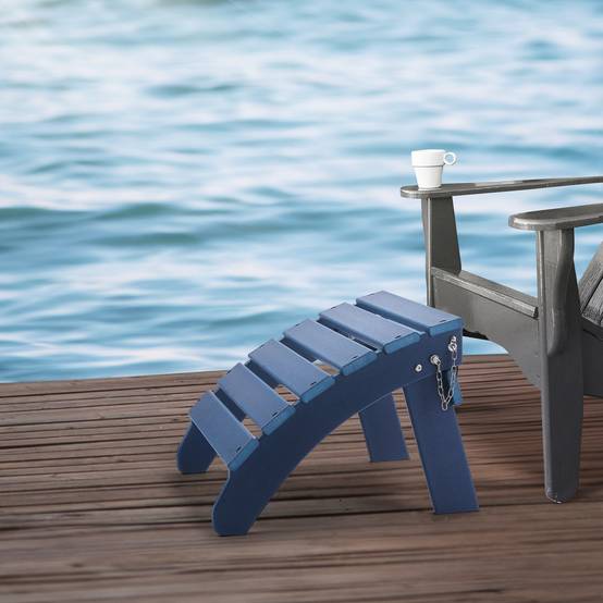 VEVOR Repose-pieds pliable Adirondack, PEHD, 475x480x350mm, bleu. - Image 8
