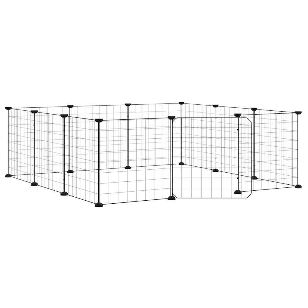Vidaxl - Cage pour animaux 12 panneaux avec porte noire 105x105x35 cm vidaXL 171623 - Image 2