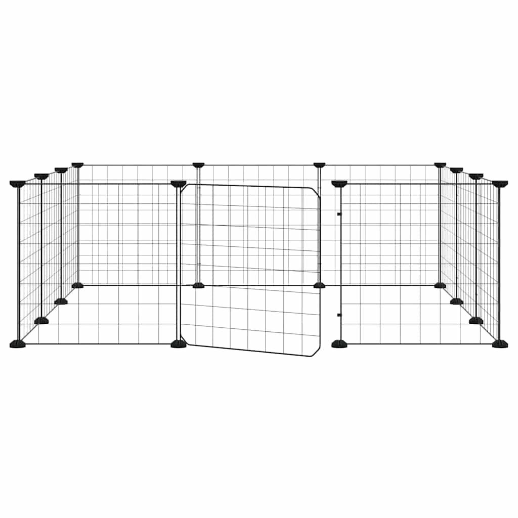 Vidaxl - Cage pour animaux 12 panneaux avec porte noire 105x105x35 cm vidaXL 171623 - Image 5