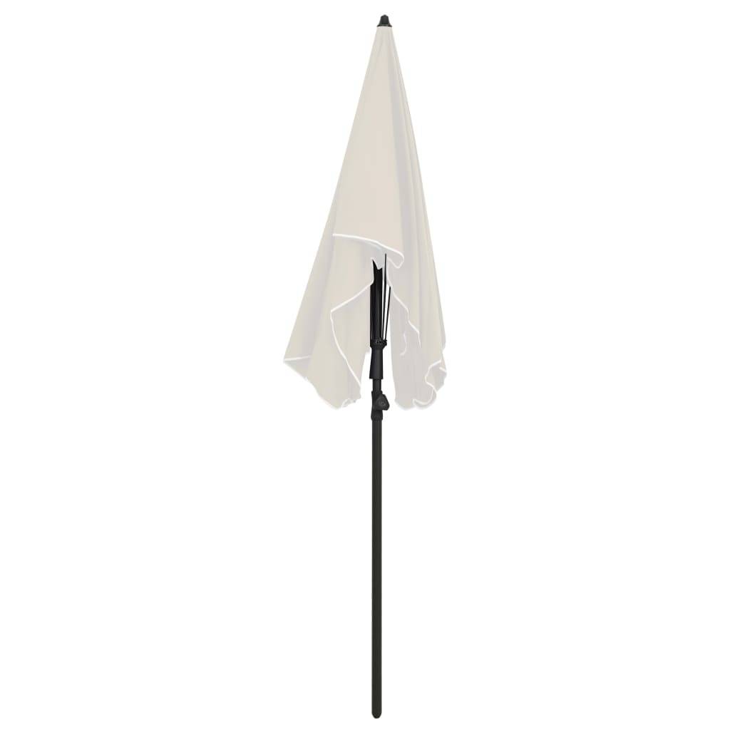Parasol de jardin - parasol d'extérieur avec mât 200x130 cm sable - MEUBLE PRO - Image 4