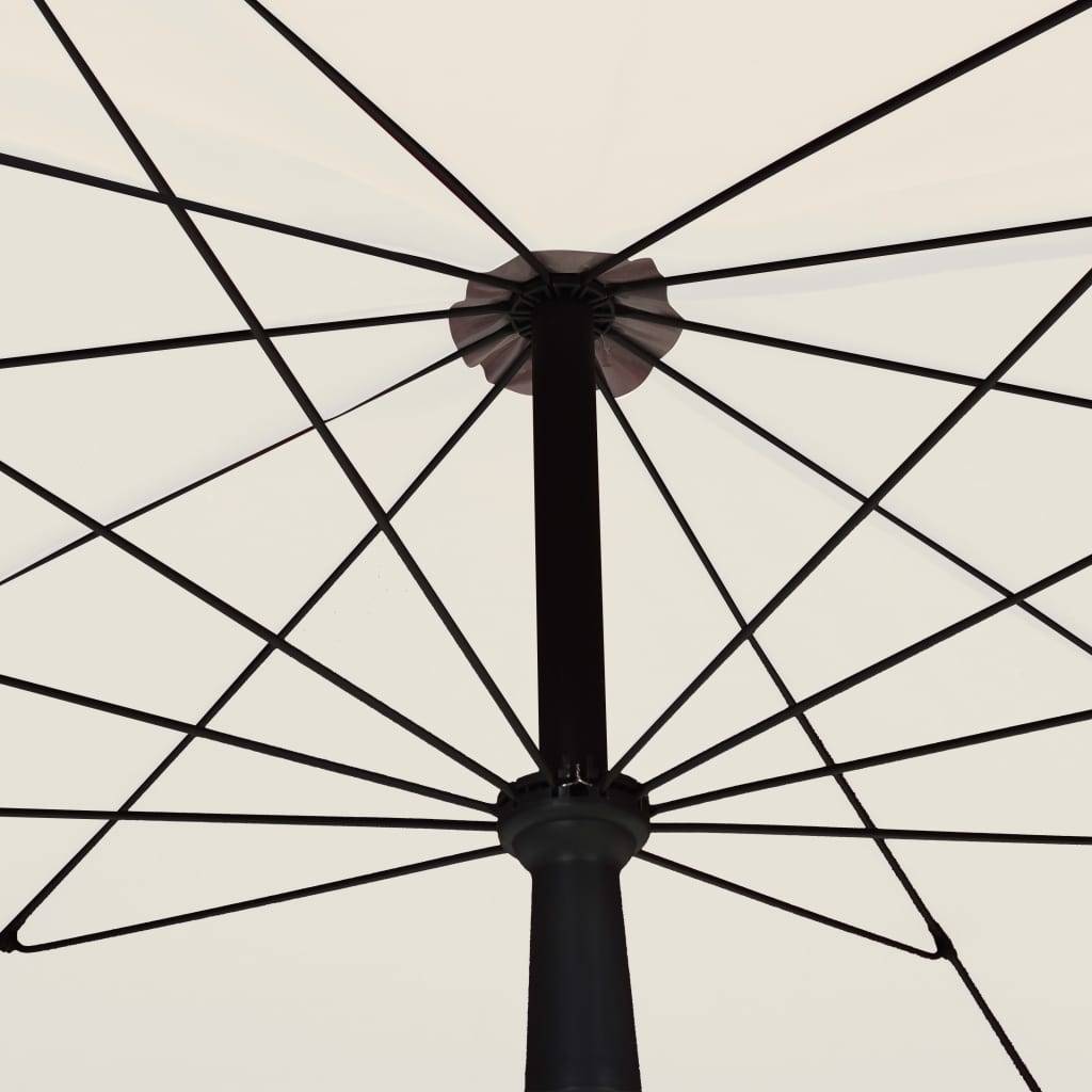 Parasol de jardin - parasol d'extérieur avec mât 200x130 cm sable - MEUBLE PRO - Image 5