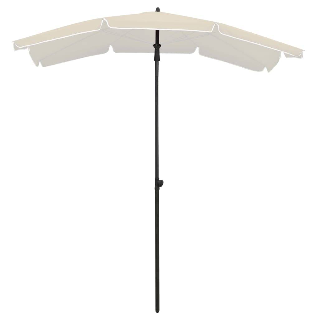 Parasol de jardin - parasol d'extérieur avec mât 200x130 cm sable - MEUBLE PRO - Image 1