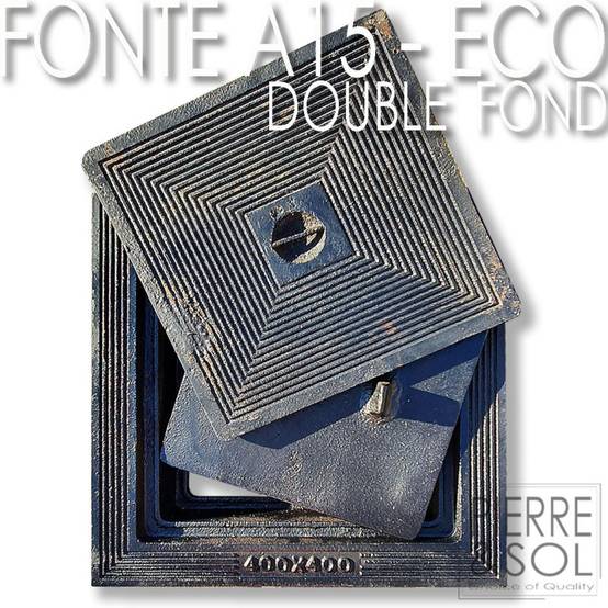 Couvercle en fonte à double fond pour regard d'inspection - A15 - LINE ECO - 40 x 25 cm - Image 1