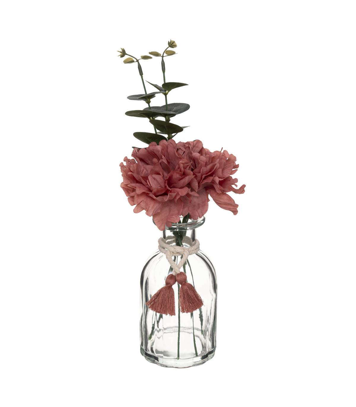 Composition florale artificielle Vase en Verre H 30 cm - Image 1