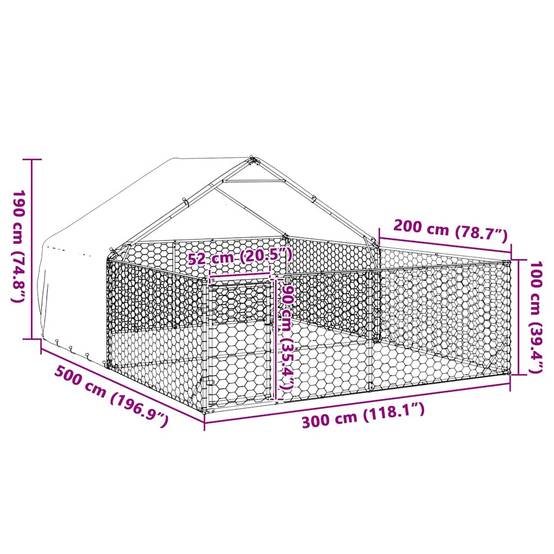Chenil extérieur pour chien en acier galvanisé avec abri 5x3x1,9 m – ComfortXL Pet Living - Image 8