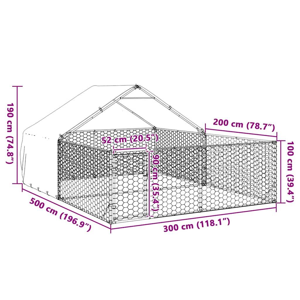 Chenil extérieur pour chien en acier galvanisé avec abri 5x3x1,9 m – ComfortXL Pet Living - Image 8