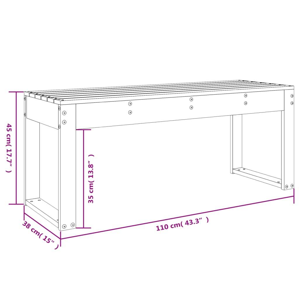 Maison Chic - Banc de jardin - Banc d'extérieur - Banquette 110x38x45 cm bois massif de douglas - Image 8