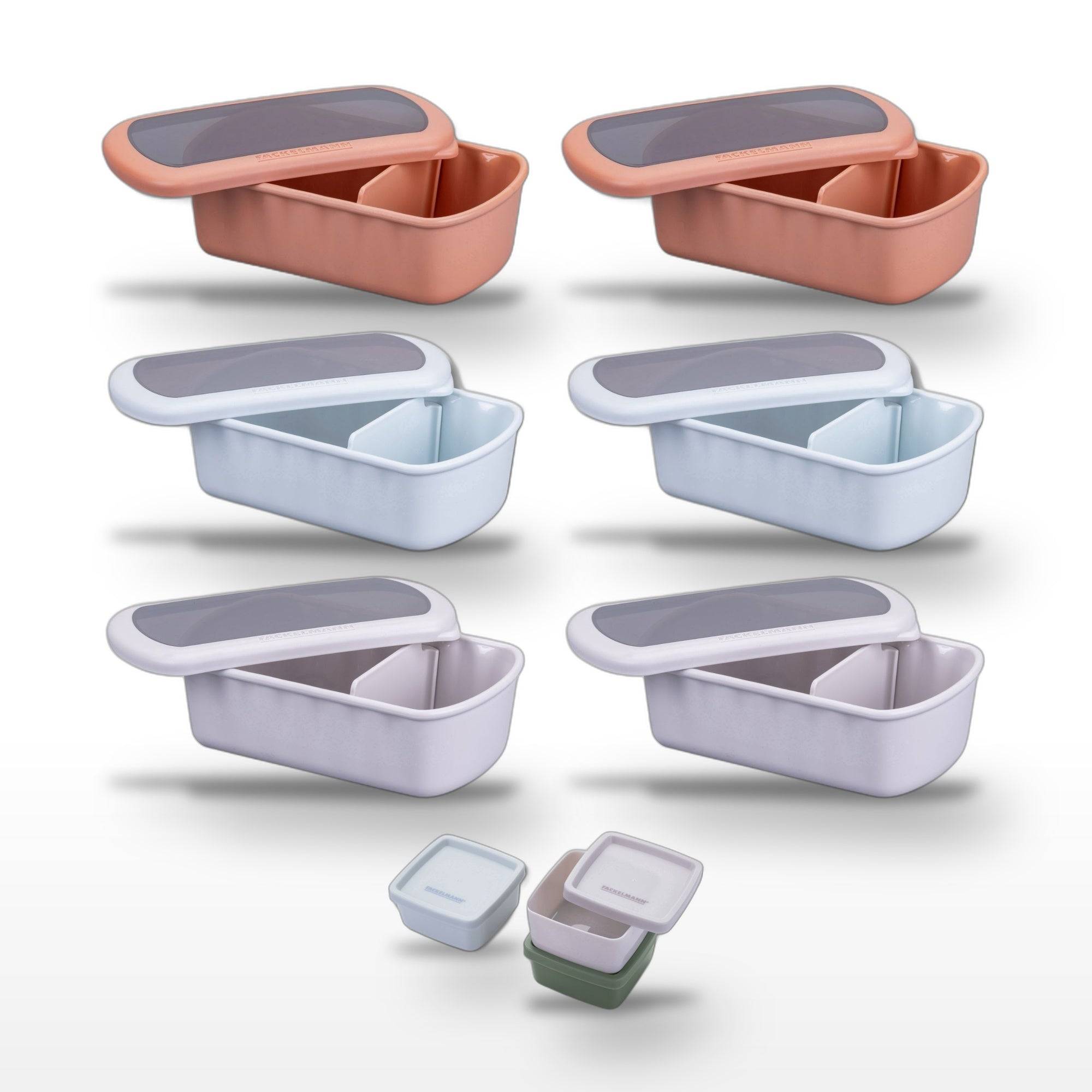 Lot de 6 lunch box 1,2L avec 3 boites à sauce Fackelmann Storage - Image 1