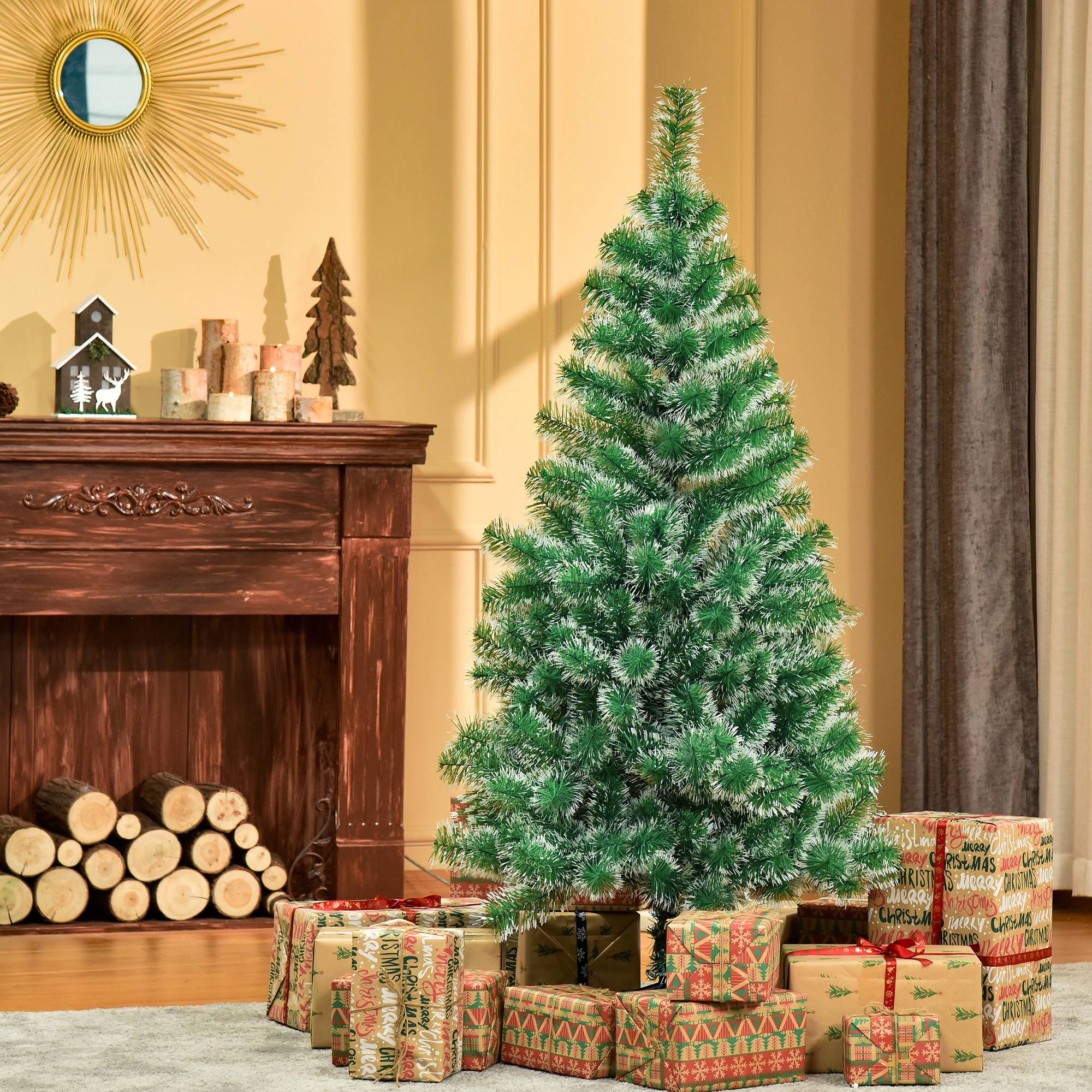 Sans Marque - Arbre de Noël artificiel scène de neige Ø 75 x 150H cm 416 Réplique d'une branche d'épine Nordmann Grand Réalisme,Sans Marque - Image 3