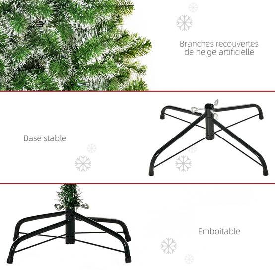 Sans Marque - Arbre de Noël artificiel scène de neige Ø 75 x 150H cm 416 Réplique d'une branche d'épine Nordmann Grand Réalisme,Sans Marque - Image 9