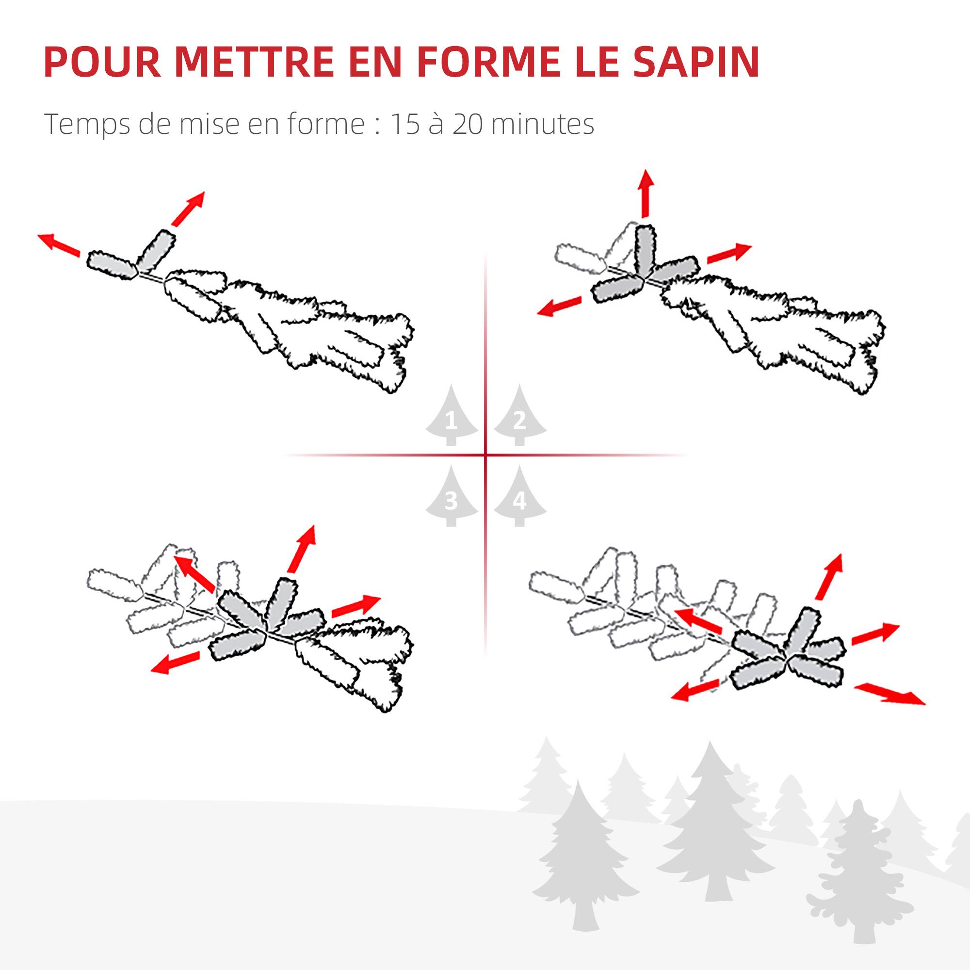Sans Marque - Arbre de Noël artificiel scène de neige Ø 75 x 150H cm 416 Réplique d'une branche d'épine Nordmann Grand Réalisme,Sans Marque - Image 7