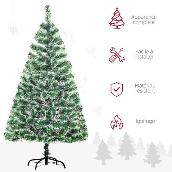 Sans Marque - Arbre de Noël artificiel scène de neige Ø 75 x 150H cm 416 Réplique d'une branche d'épine Nordmann Grand Réalisme,Sans Marque - Image 6