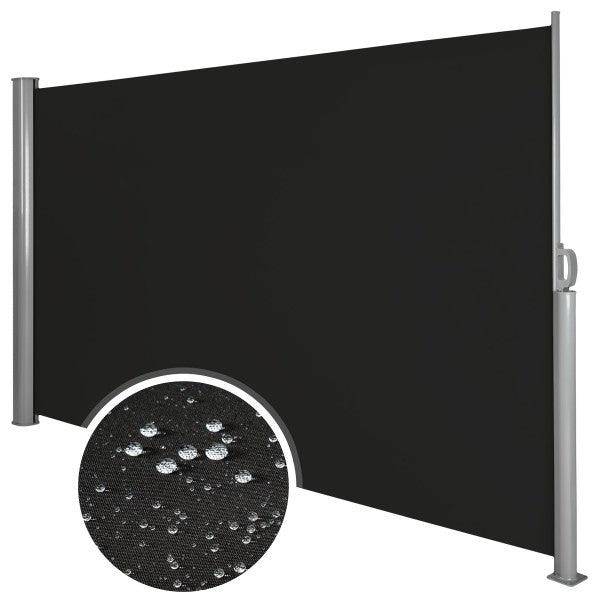 Helloshop26 - Auvent store latéral brise-vue abri soleil aluminium rétractable 180 x 300 cm noir - Image 1