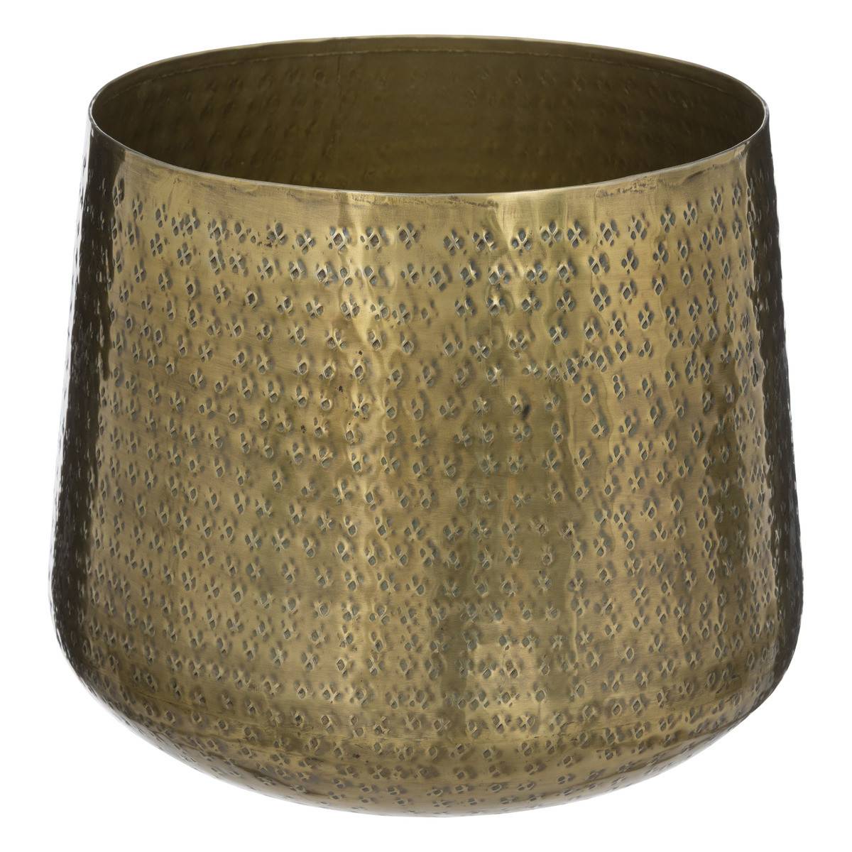 Lot de 2 Cache-pots en Métal Martelé Doré D 30 et D 24 cm - Image 5