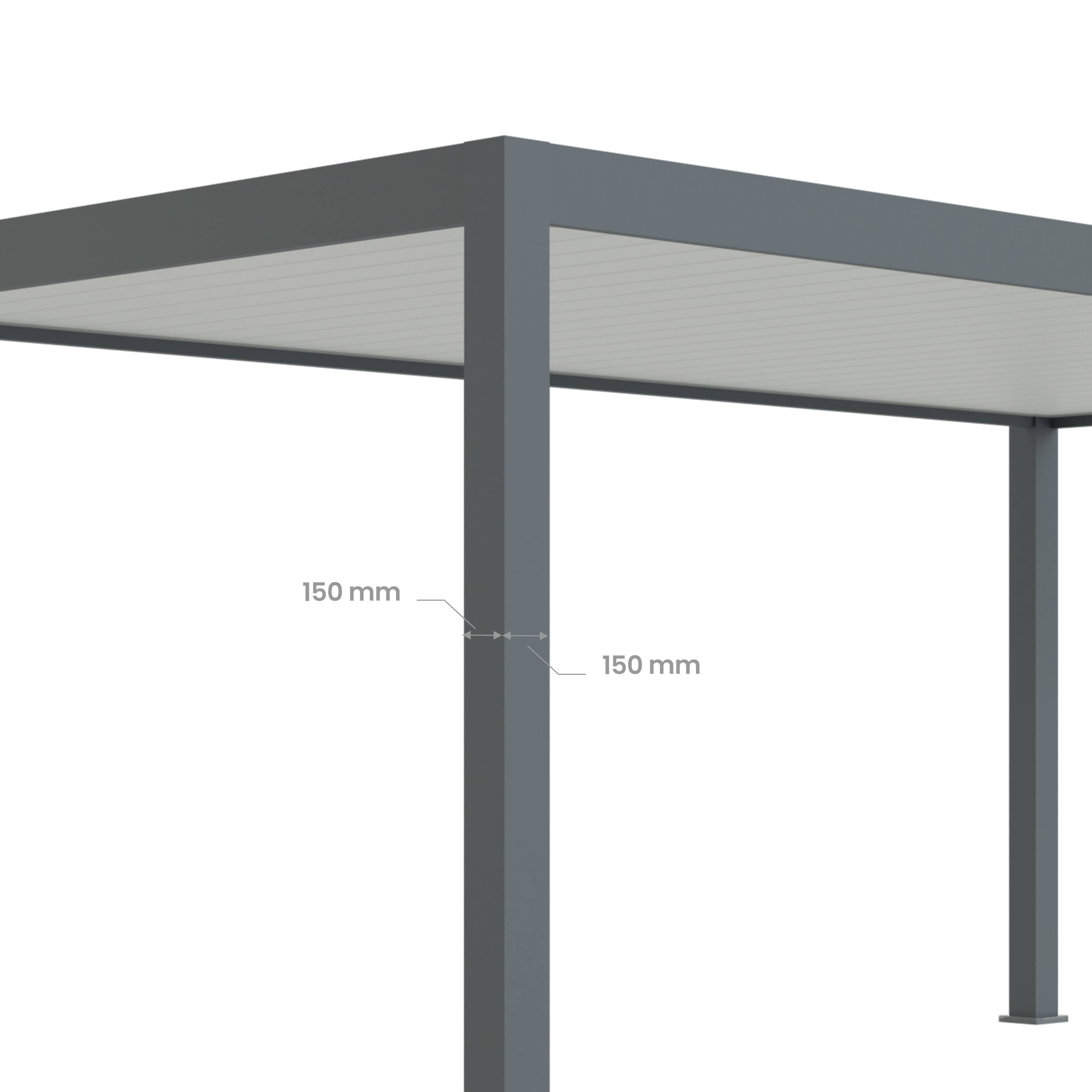 Carport Aluminium 330 x 563 cm PRESTON - 20 m2 - Hauteur : 255 - 1 Voiture - Abri Voiture Autoportant - Sans Déclaration Travaux - Image 4