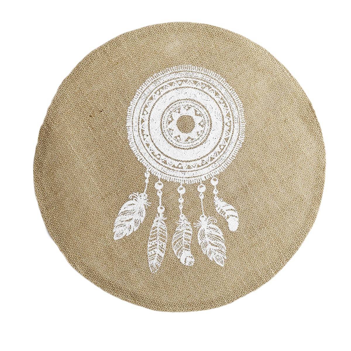 Paris Prix - Set de Table Jute Rond "Indila" 38cm Naturel