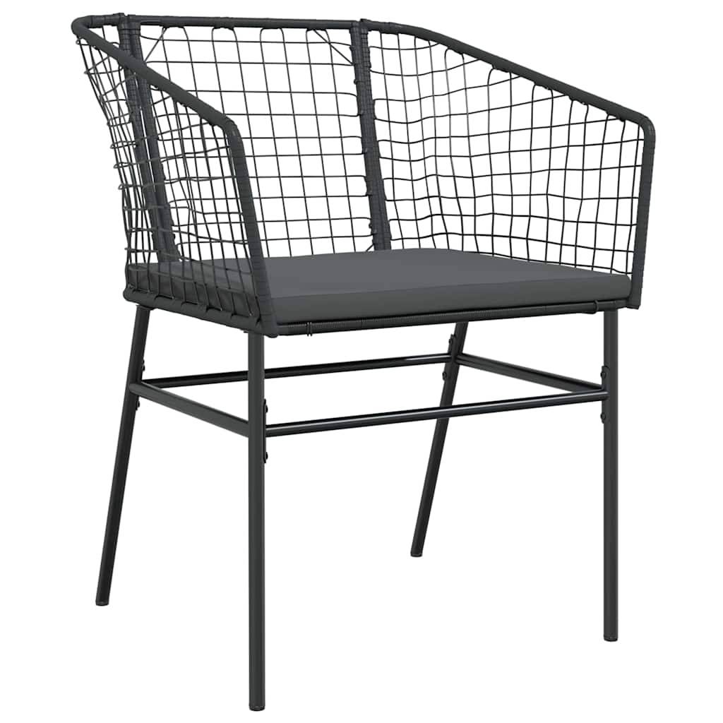 Ensemble de salle à manger pour jardin 3 pcs | Mobilier d'extérieur Noir polyrotin Maison Chic - Image 6