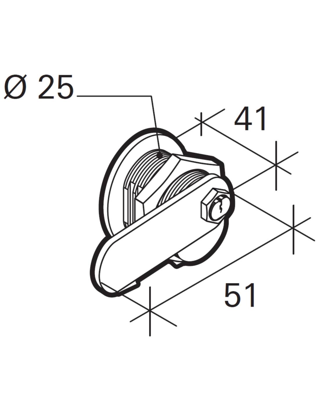Serrure batteuse filetée et clipsable pour boîte aux lettres, épaisseur maxi 23mm - THIRARD - Image 3