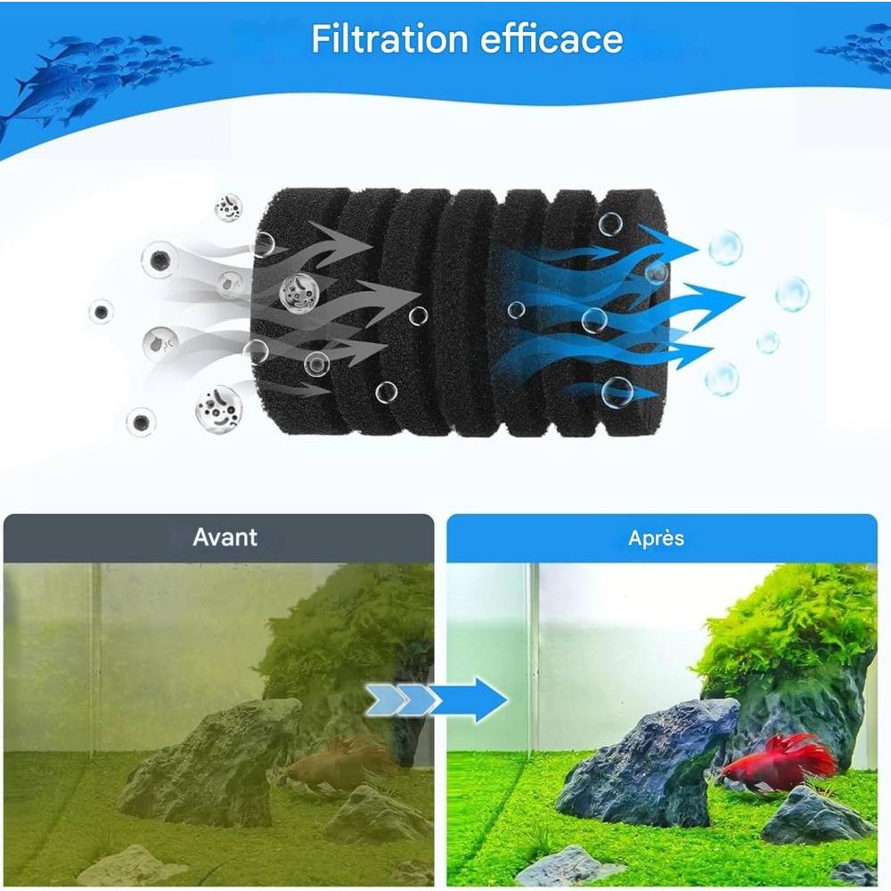 Lot de 2 filtres éponge pour aquarium - Lytech - Image 2