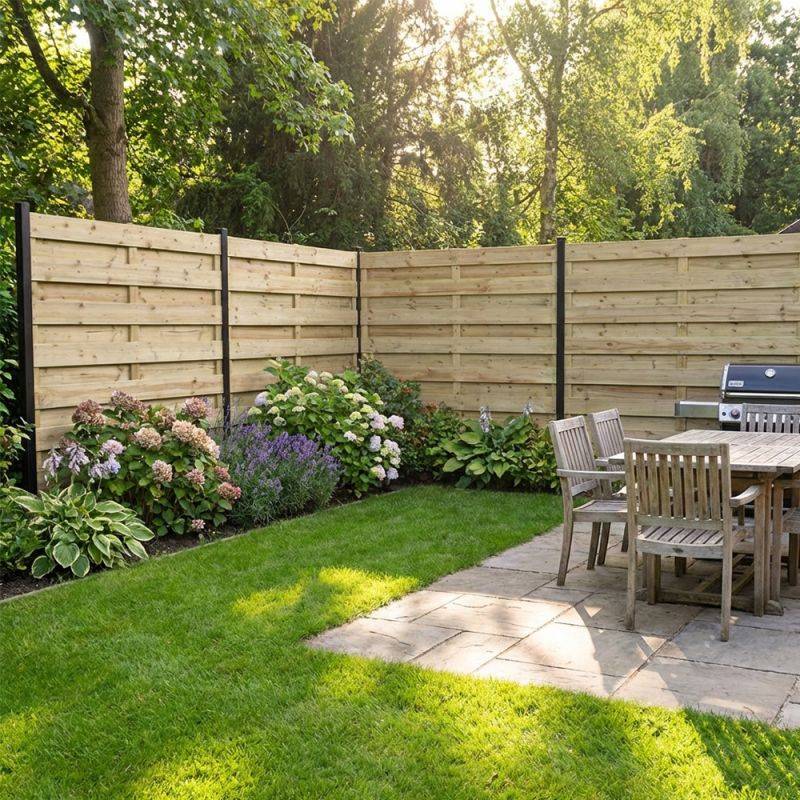 Panneau bois plein 180x180 cm – Sapin rouge – Clôture & brise-vue jardin - Image 3