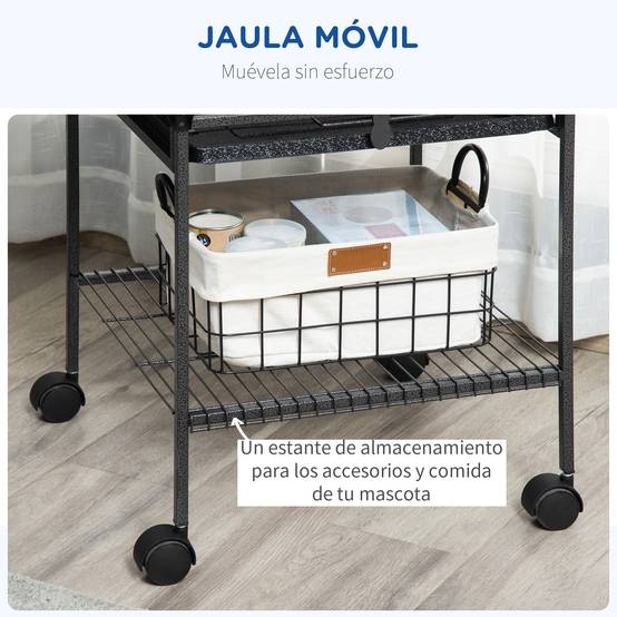 ComfortXL - Cage à Perroquet Grise en Acier sur Roulettes avec Aire de Jeu Supérieure pour Cacatès 156 cm - ComfortXL Outdoor Living - Image 7